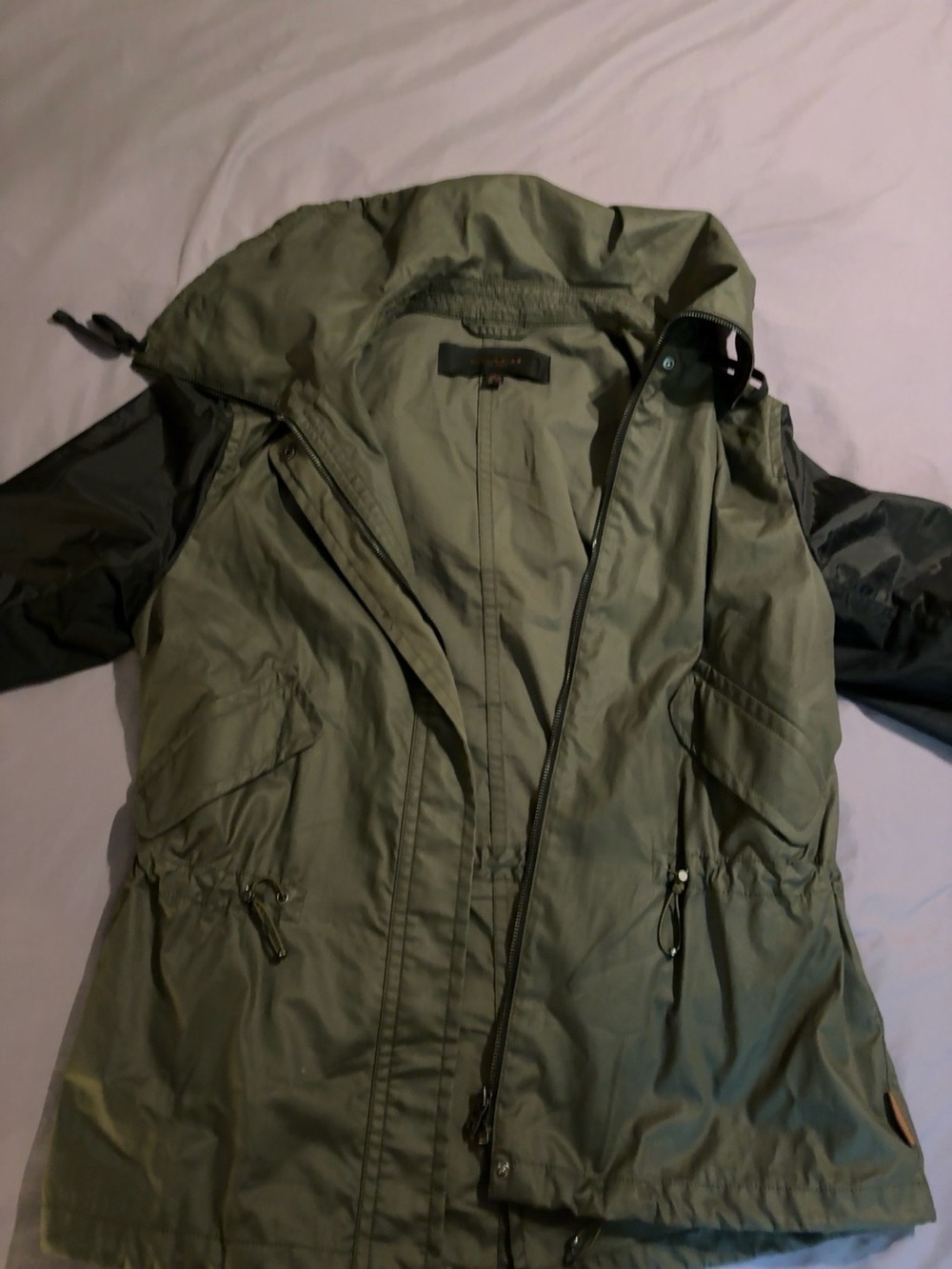 Coach Olive Green Utility Jacket with Hood